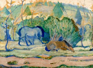 Horses at Pasture by Franz Marc