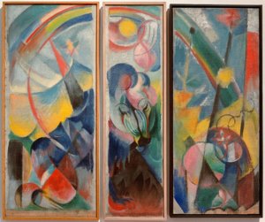 Landscape with Rainbow / Landscape with Rainbow (Mythical Creature) by Franz Marc