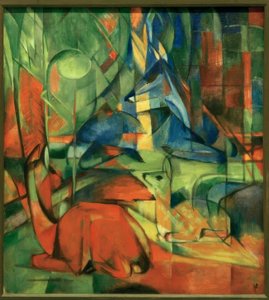 Deer in the Forest II by Franz Marc