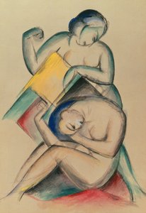 Two Nude women, c.1910-15 by Franz Marc