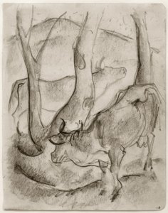 Two Cows Under Trees by Franz Marc