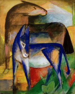 Two Blue Donkeys by Franz Marc