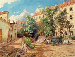 The Courtyard of the Police Detention House in Theobaldgasse in Vienna by Franz Reinhold
