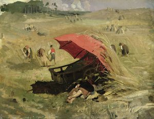 The Red Sunshade, c.1860 by Franz Seraph von Lenbach
