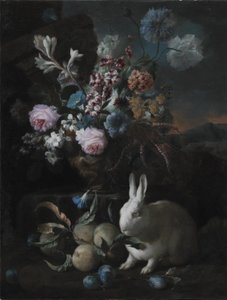 Flower Piece with Rabbit by Franz Werner Tamm