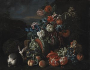 Stone Base with Flowers and Fruit by Franz Werner Tamm