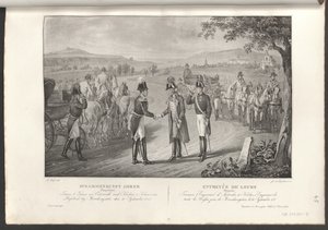 Meeting of Emperor Franz I with Emperor Nikolaus I of Russia by Franz Wolf