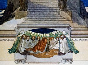 And new progeny descends from heaven, Purgatory, canto XXII, Divine Comedy of Dante Alighieri, illustration by Franz von Bayros by Franz von  Bayros