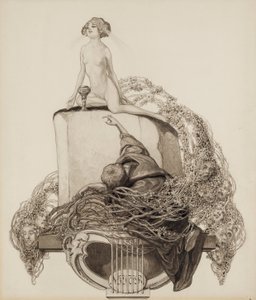 Ex Libris Walther and Amelia Fahrenhorst by Franz von Bayros