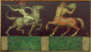 Amazon and Centaur by Franz von Stuck