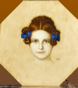 Franz von Stuck, Mary with Blue Ribbons