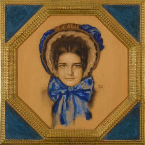 Daughter Mary with a Poke Bonnet by Franz von Stuck