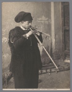 Flute Player with Headgear (Suonatore di Launeddas) by Fratelli Alinari