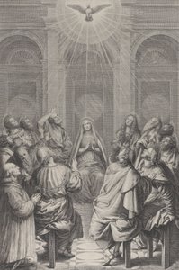 The Pentecost, with the Apostles and the Virgin Sitting in a Circle by Frédéric Horthemels