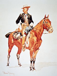 Lieutenant S.C. Robertson, Chief of the Crow Scouts, from a watercolour of 1890