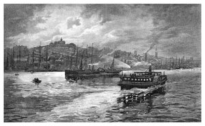 Night scene, Darling Harbour, Sydney, New South Wales, Australia, 1886