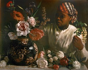 Black Woman with Peonies by Frédéric Bazille