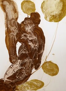 Golden Abstract Embrace by Frederic Belaubre