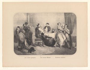 Group of Men and Women in an Interior by Frederic Charles Wentzel (possibly)
