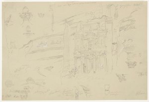 Architectural Details of El Khasneh, Petra by Frederic Edwin Church