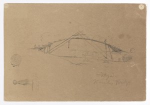 Bamboo Bridge at Buga, Colombia and Girl Carrying a Jar, Cartago, Colombia by Frederic Edwin Church