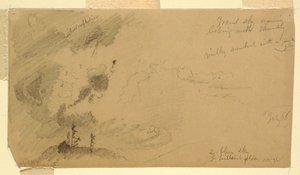 Cloudy Evening Sky Over a Hill Range by Frederic Edwin Church