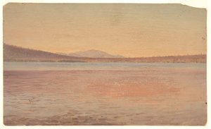 Distant View of Mounts Katahdin and Traveller Shown from Lake Millinocket