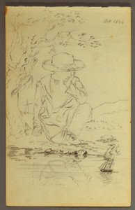 Boy Kneeling Beside a Tree, 1844 by Frederic Edwin Church