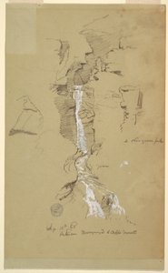Cascade between Ceppo Morelli & Macugnaga by Frederic Edwin Church
