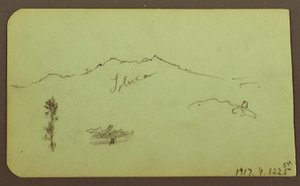 Church; Verso: Mountain Landscape, "Taluca" by Frederic Edwin Church
