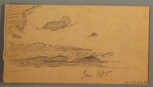 Cloud over hills, possibly 1875 by Frederic Edwin Church