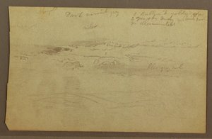 Drawing, Cloud Study Over Hills, 1860s by Frederic Edwin Church
