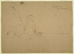Coast with "The Old Friar Near Eastport", ca. 1851 by Frederic Edwin Church
