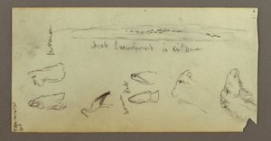 Figure Riding a Camel, Carrying a Spear, Two Figure Studies, possibly 1868 by Frederic Edwin Church