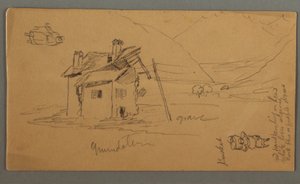 Half-Ruined House in Valley, Two Figures, 1868 by Frederic Edwin Church
