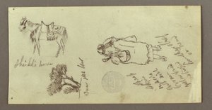 Horse, Figure From Back, Trees, possibly 1868