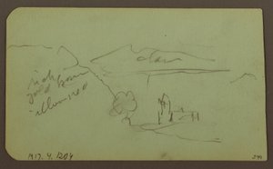 Landscape, Toluca; Verso: Mountain, Church, 1883