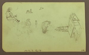 Landscape; Verso: Figures, Church, 1883 by Frederic Edwin Church