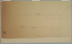 Landscape Near Fogo Island, Brimstone, Head, Change Island Rocks, July 2, 1869 by Frederic Edwin Church