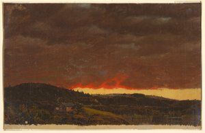 Landscape, sunset, ca. 1845 by Frederic Edwin Church
