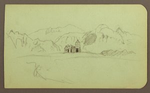 Landscape with Church; Verso: Landscape, 1883 by Frederic Edwin Church