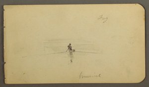 Man in canoe, possibly 1878