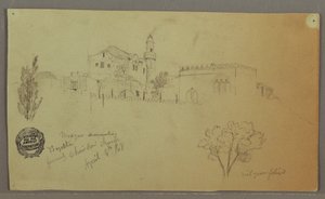 Mosque and Adjoining Buildings, Trees, April 4, 1868