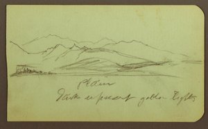 Mountain Landscape; Verso: Mountain Landscape, Figure, 1883 by Frederic Edwin Church