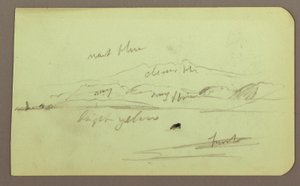 Mountain Landscape; Verso: Seated Figure, Mountain, 1883