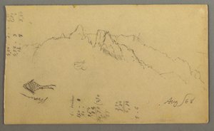 Mountain Peaks, Roadside Shrine, August 1868 by Frederic Edwin Church
