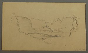 Mountain Peaks, Roadside Shrine, August 1868 by Frederic Edwin Church