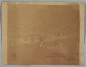 Mountainous Landscape with a Waterfall, near Tuquerres, Colombia, August 1853 by Frederic Edwin Church