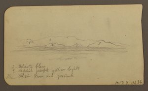 Mountains; Verso: Foothills and Mountain Range, December 21, 1885 by Frederic Edwin Church