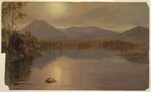 Mounts Katahdin and Turner from Lake Katahdin, Maine, 1855–60 by Frederic Edwin Church